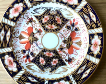 Vintage Royal Crown Derby Imari Teller, Handbemaltes Bone China, 16 cm