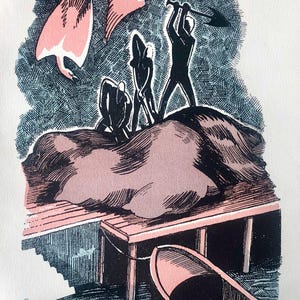 John Nash 1931 Colour Lithograph &#39;The Wharf&#39; Walter de la Mare, Original Litho