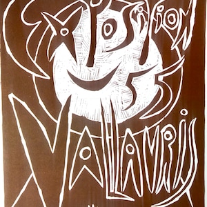 1957 PABLO PICASSO Lithograph Poster for Exposition de Vallauris  Exhibition 1955, Size 14x10in