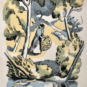 John Nash 1931 Colour Lithograph for Walter de la Mare, Original Lithograph