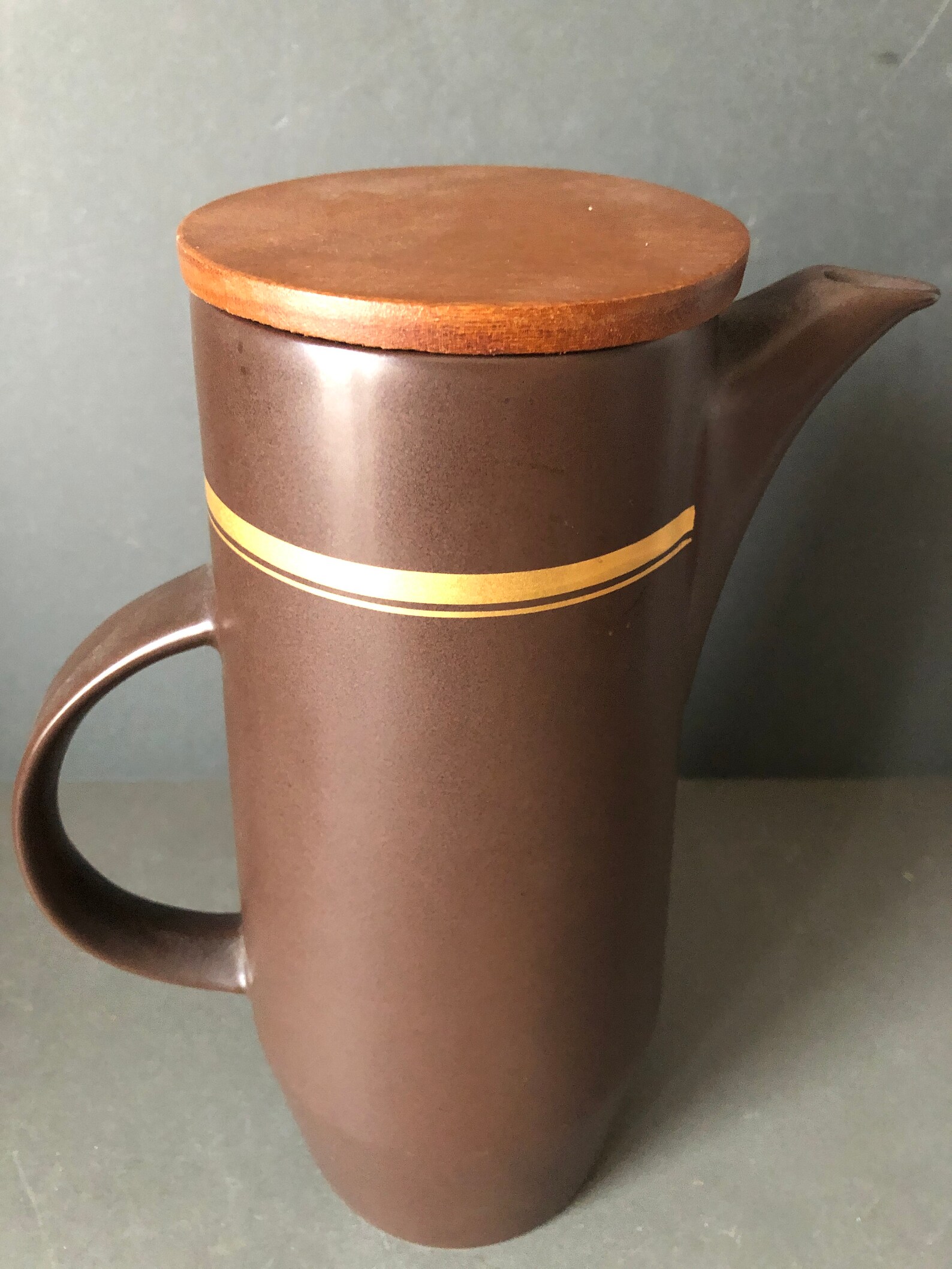 Purbeck Pottery Coffee Pot Wooden Lid Mid Century Plymouth Etsy