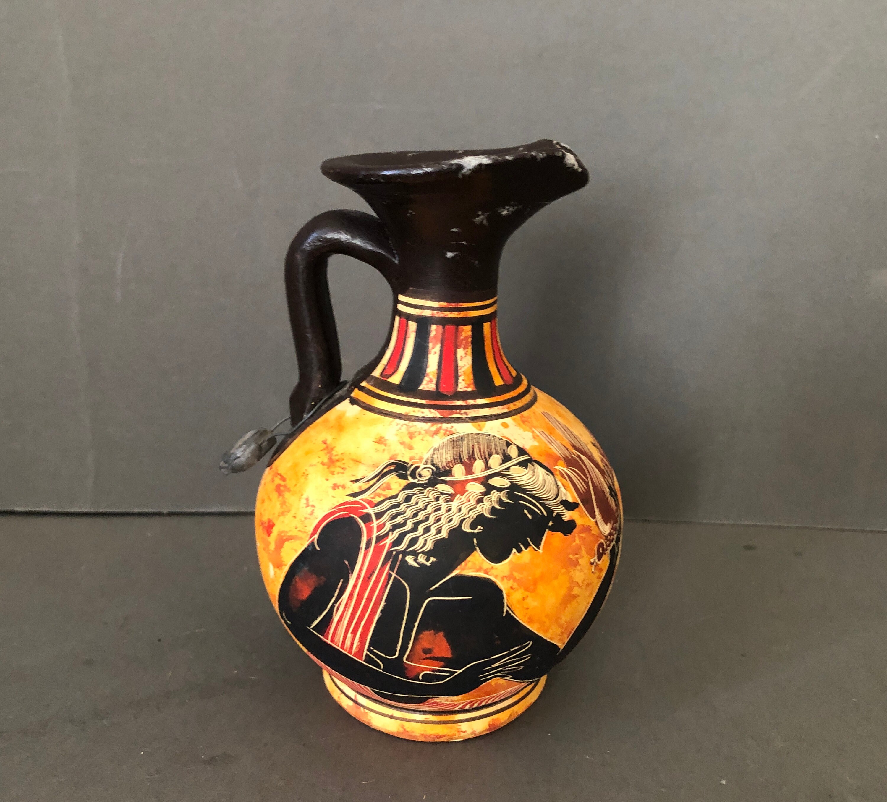 Vintage Souvenir Ancient Greek Jug Vase Hand Painted Museum Etsy