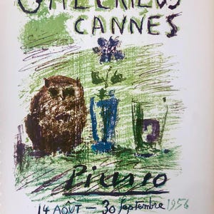 1957 PABLO PICASSO Lithograph Poster for Congres Mondial Des Partisans De La Pazix 1949 print, Size 14x10in