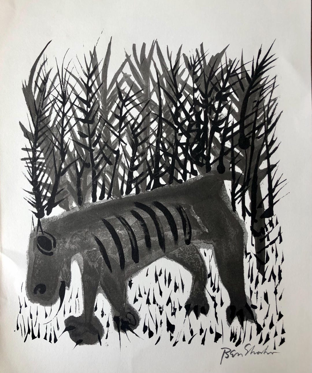 ベンシャーンのリトグラフ 1974年 ベン・シャーン リトグラフ版画『For the Sake of a Single