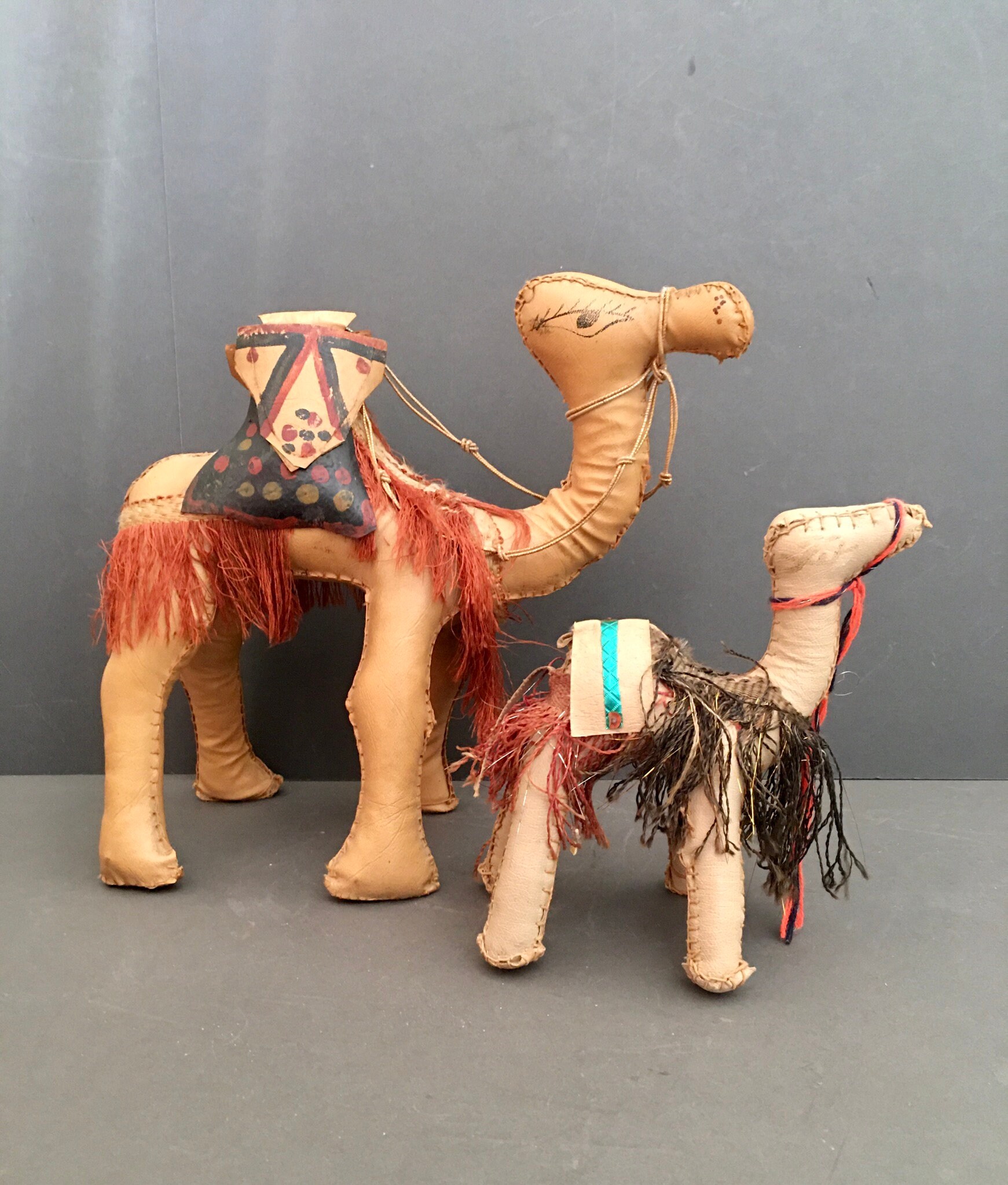 Vintage Leather Camel Souvenir 30cm Two Stitched Stuffed - Etsy
