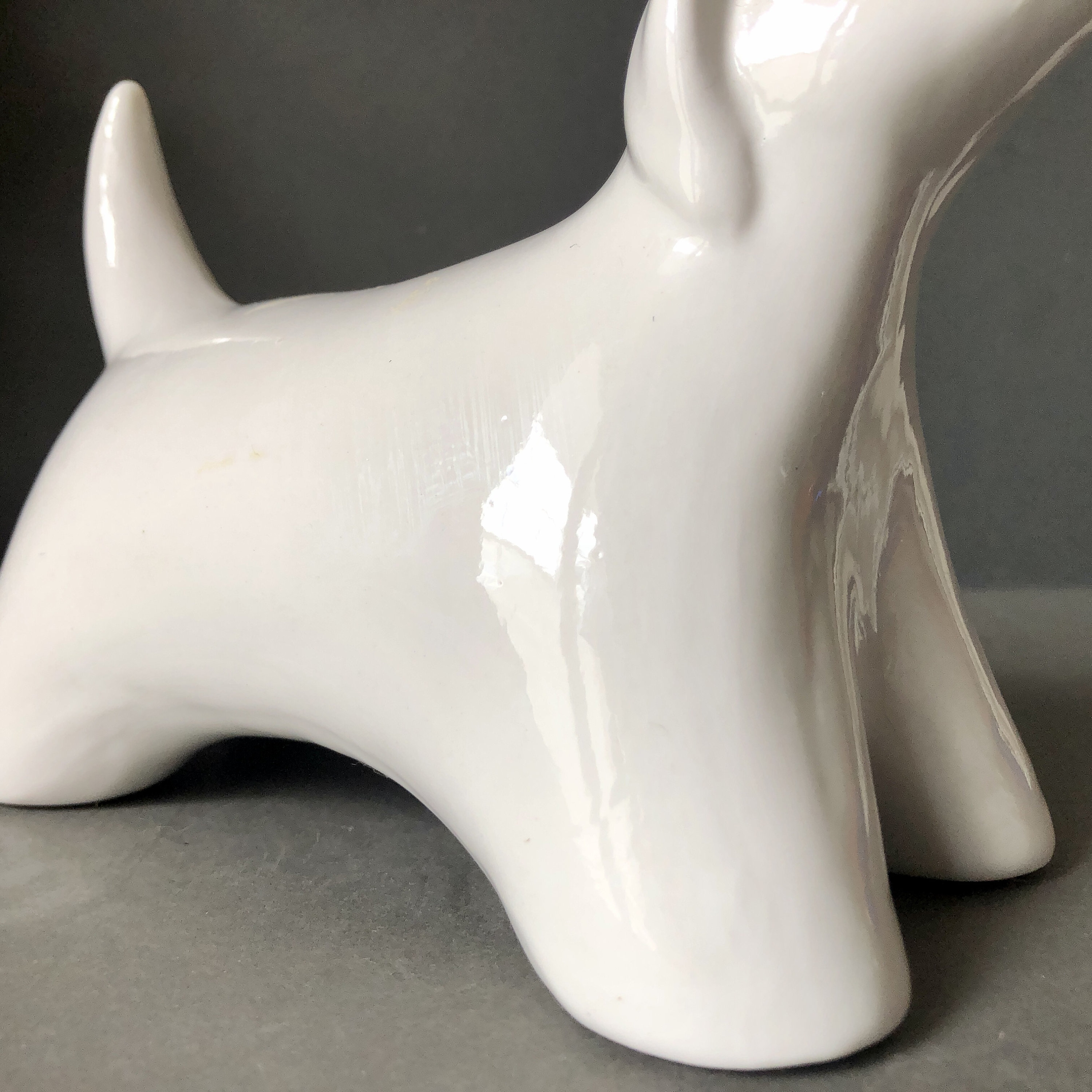 Retro White Dog Money Bank Pottery Dog Piggy Bank Art Deco Etsy