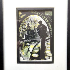 John O'Connor, originele ingelijste houtgravure en linosnededruk 1950 Shenval Press, van origineel blok 8 x 6 inch