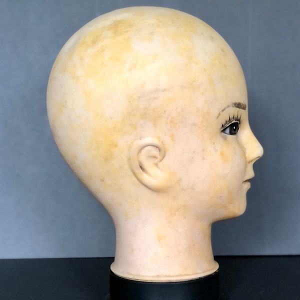 Vintage Mannequin Head, 1960s Child Mannequin Head, Hat Stand Display, Curiosity Display, Plastic Head on Stand Ornament