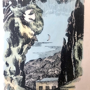 John Nash 1931 Colour Lithograph &#39;The Bird of Travel&#39; Walter de la Mare