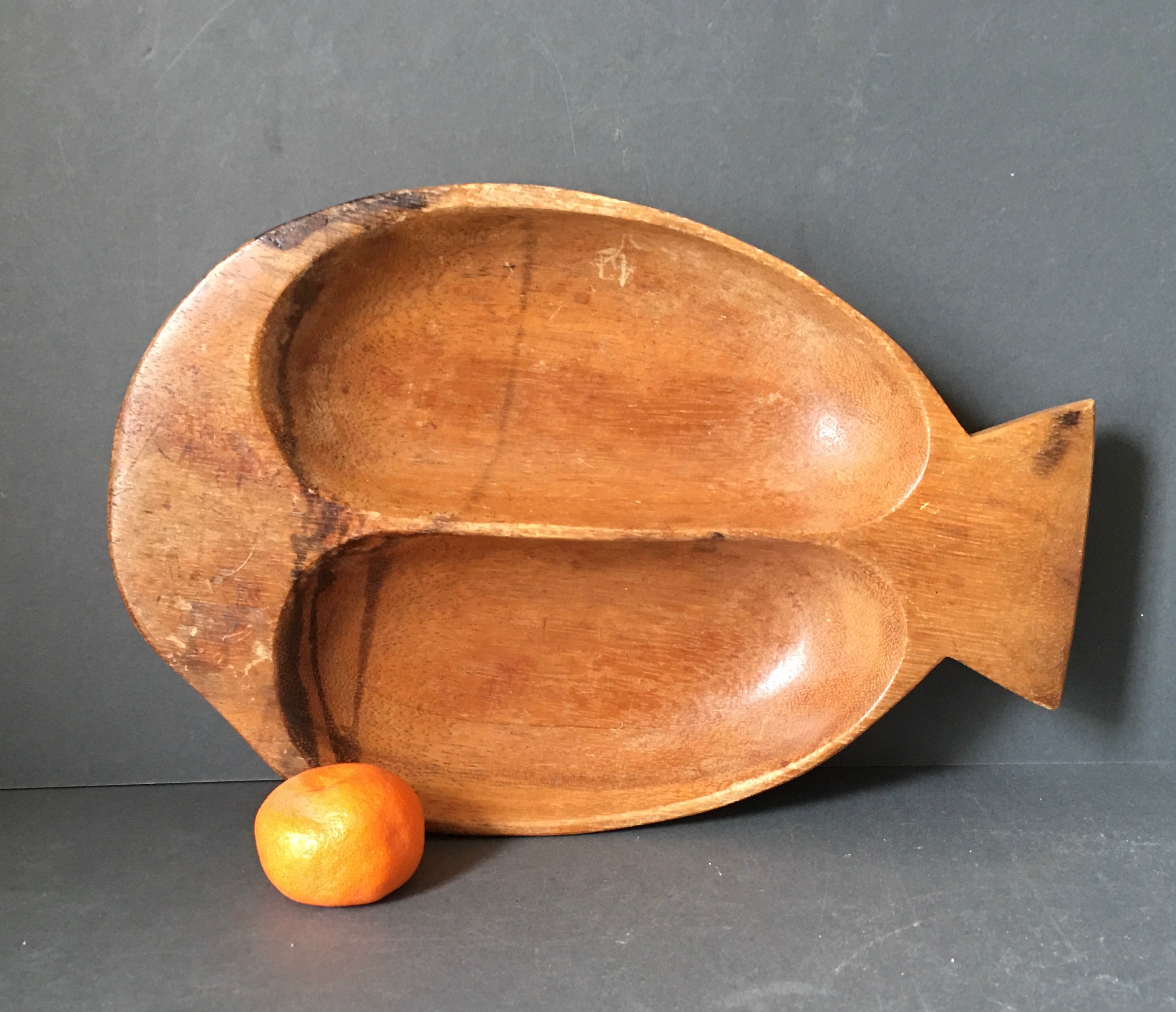Vintage Wooden Fish Bowl Mid Century Teak Wooden Fish Shape - Etsy