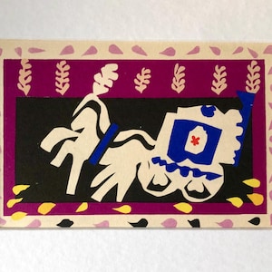 Litografía vintage de HENRI MATISSE de 1960, «El funeral de Pierrot», collage de payaso y acróbata de jazz, de Jazz Portfolio.