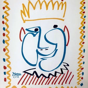 1957 Pablo Picasso Nice Carnival Lithograph, King Poster Print Art, Size 14x10in