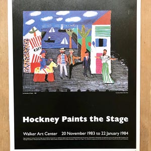 DAVID HOCKNEY - Hockney Painting The Stage, Walker Arts Centre 1983 Exhibition Poster 1987 Reproduction Print, 14” x 10.25”