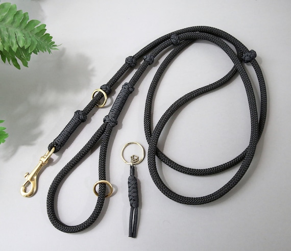 Black Slip Leash w-Clip Converts to ft Standard Leash, Slip Collar  Dog Leash all in one, Slip Lead for Dogs, DogTrakx USA