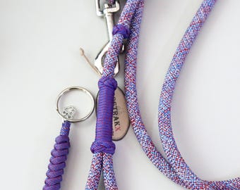 Slip Lead for Dogs, Converts to 7ft Standard Leash, For America Paracord Rope Dog Training Leash, Red White Blue, DogTrakx USA