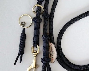 Black Slip Leash w-Clip ~ Converts to 7 ft Standard Leash, Slip Collar & Dog Leash all in one, Slip Lead for Dogs, DogTrakx USA