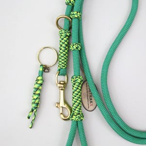 Dog Leash Slip Lead, Converts to 7ft Standard Leash, No pull Paracord Rope Dog Training Leash, Green w-Camo, Medium to X Large, DogTrakx USA