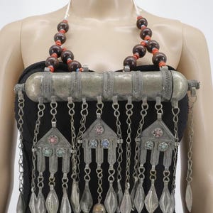 Vintage Style Kuchi Afghan large pendant Necklace  - Statement Necklace afghan jewelry - Kuchi Jewelry - Kuchi Necklace