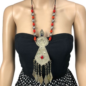 Vintage Kuchi Necklace: Afghan Tribal Boho Statement Jewelry