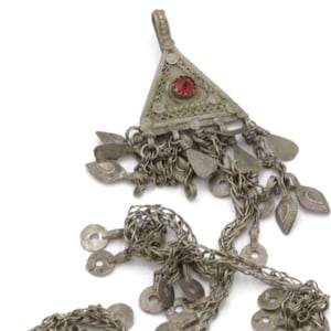 Afghan - Vintage Afghan Hair Pendants - Old Handmade Kuchi Tribal Jewelry Headpieces for Belly Dance, Stage, and Statements - Excellent