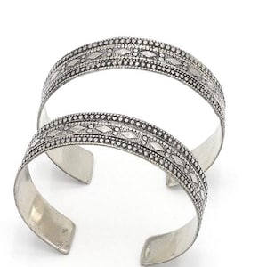 Bohemian Afghan Kuchi Adjustable Cuff Bracelet Set - Statement Aqeeq Jewelry for Tribal Dance