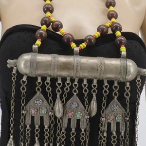 Vintage Style Kuchi Afghan large pendant Necklace  - Statement Necklace afghan jewelry - Kuchi Jewelry - Kuchi Necklace