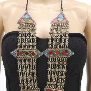 Vintage Style Kuchi Afghan large pendant Necklace  - Statement Necklace afghan jewelry - Kuchi Jewelry - Kuchi Necklace