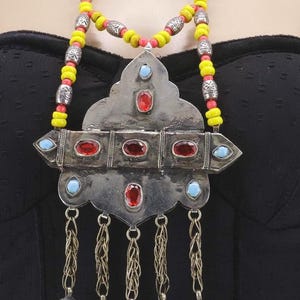Vintage Pakistani Beaded Bells Necklace - Handmade Afghan Tribal Jewelry for Belly Dancing