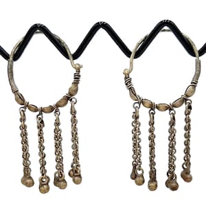Vintage Afghan Kuchi Hoop Earrings: Tribal Boho Jewelry