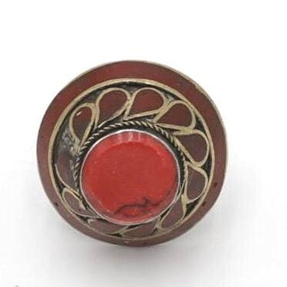 Oversized Afghan Stone Ring: Ethnic Tribal Boho S… - image 8