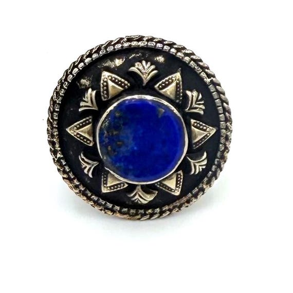 Oversized Vintage Afghan Statement Rings - Ethnic Tribal Kuchi Jewelry for Women - Bohemian Silver Accessories