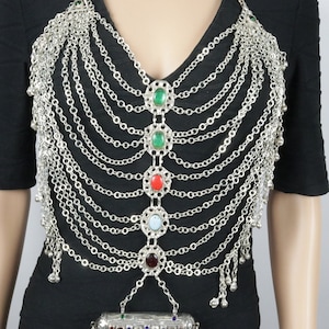 Afghan Bib Necklace: Tribal Silver Statement Jewelry