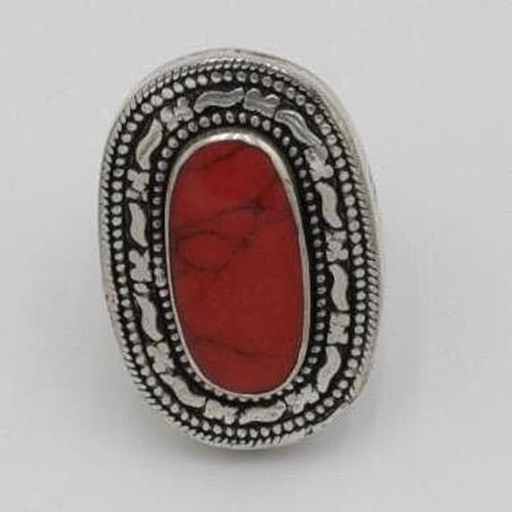 Vintage Afghan Turquoise Ethnic Ring - Handmade B… - image 9