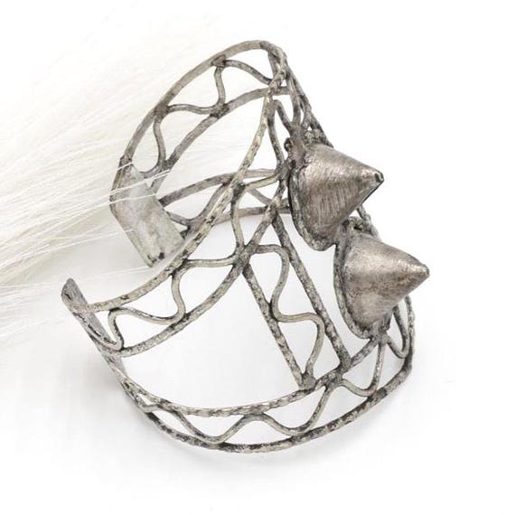 Kuchi Adjustable Statement Cuff: Afghan Aqeeq Boh… - image 2