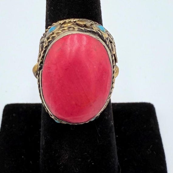 Oversized Vintage Afghan Tribal Rings - Ethnic Kuchi Silver Jewelry for Women - Boho Statement Pieces View 6