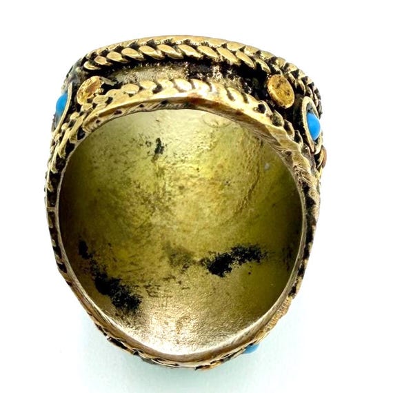 Oversized Vintage Afghan Tribal Rings - Ethnic Kuchi Silver Jewelry for Women - Boho Statement Pieces View 5
