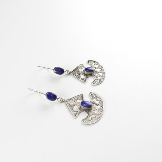 Vintage Afghan Stone Earrings - Boho Ethnic State… - image 10