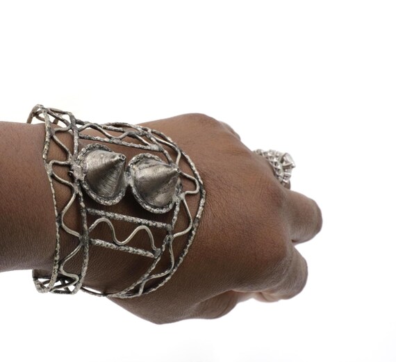 Kuchi Adjustable Statement Cuff: Afghan Aqeeq Boh… - image 9