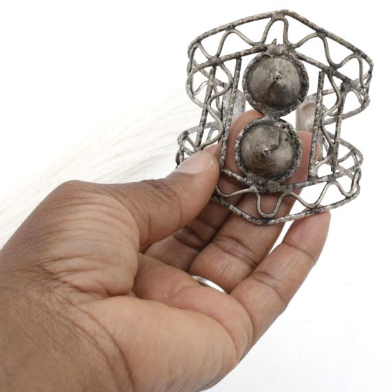 Kuchi Adjustable Statement Cuff: Afghan Aqeeq Boh… - image 7