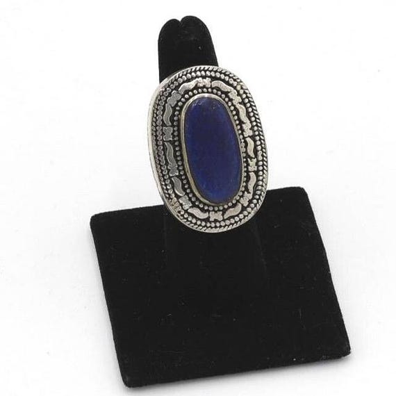 Vintage Afghan Turquoise Ethnic Ring - Handmade B… - image 1