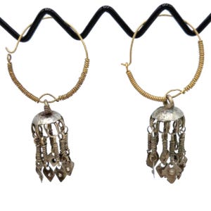 Vintage Kuchi Hoop Earrings: Afghan Tribal Dangle Jewelry