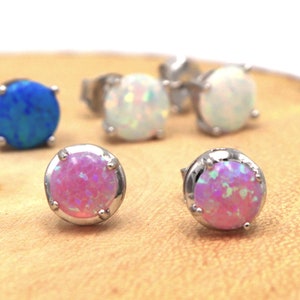 Pink Fire Opal Earrings in Sterling Silver