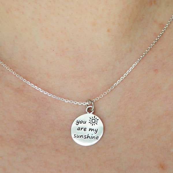 Sterling Silver "You Are My Sunshine" Necklace ~ Gift for Her