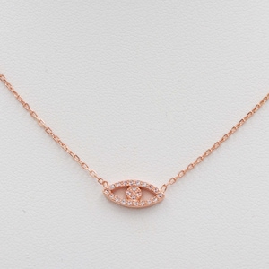 Rose Gold Evil Eye Necklace in Sterling Silver
