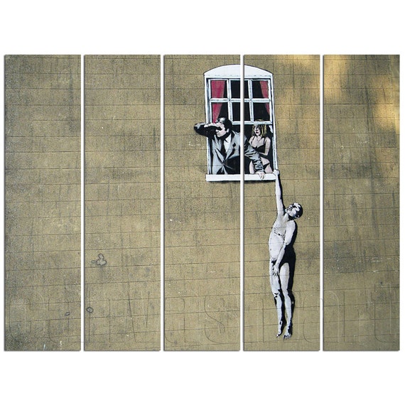 Window Lovers Canvas Art Print Banksy