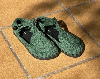 Gehaakte espadrilles Handgemaakte balletschoenen Ademende zomerflats Boho katoenen schoen