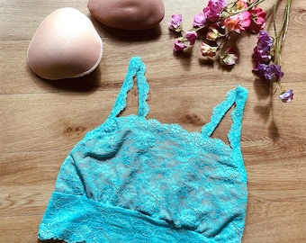Lace Pocket Bralette: Mastectomy Lingerie, Soft Support Bra