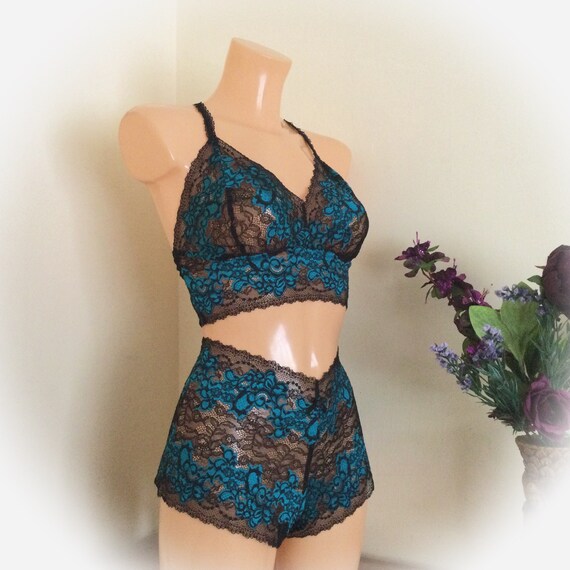 Cobalt Delicate Lace Underwired Bra And Panties Set