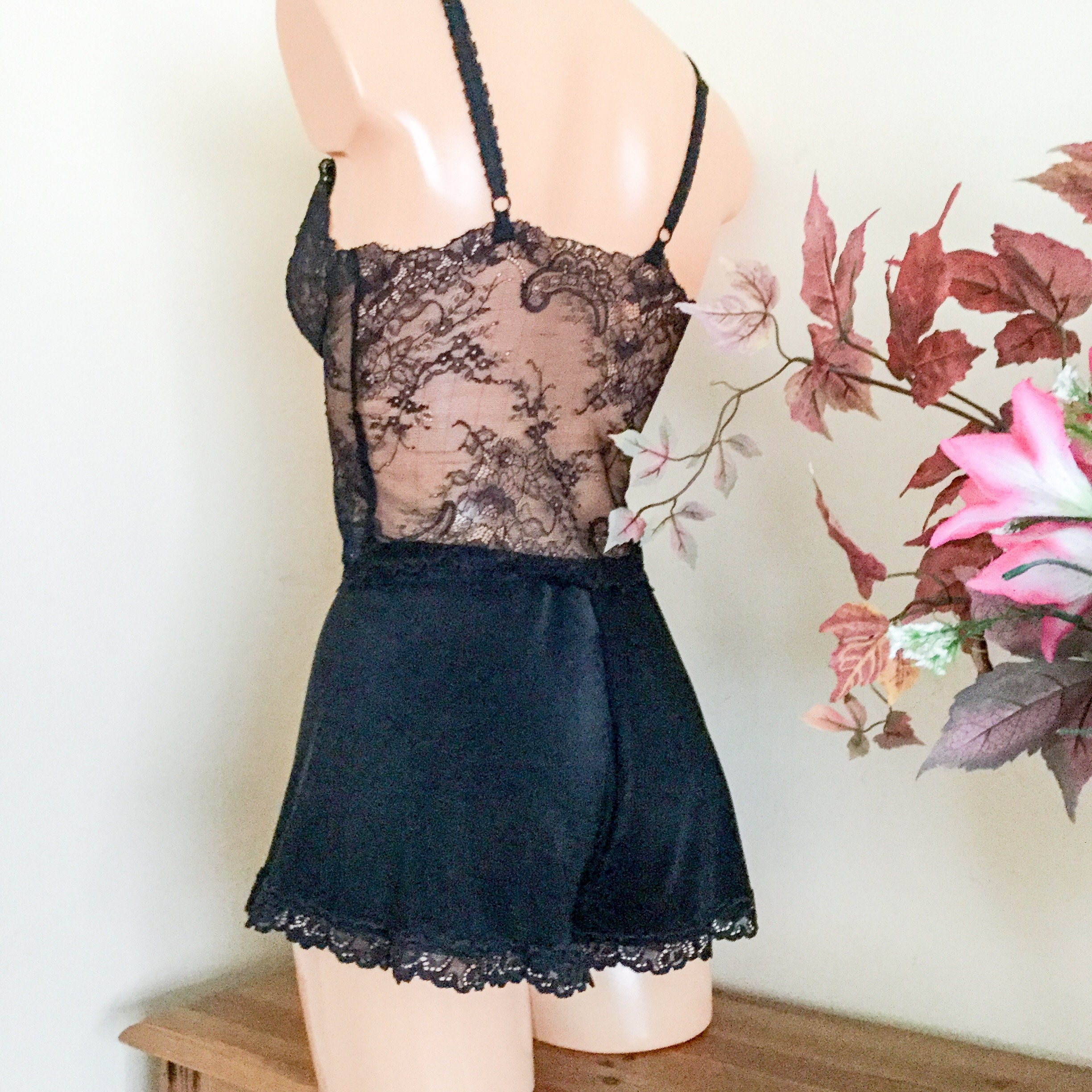 Soft Black Tap Pant With Lace Trim Stretch French Knicker by - Etsy UK