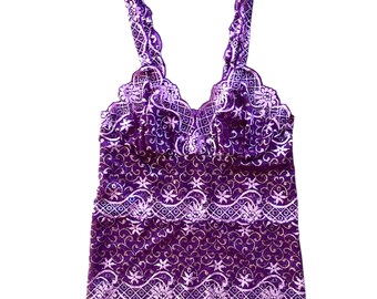 Camisola bralette en tonos joya de la India. Lencería estilo vintage, hecha a mano.